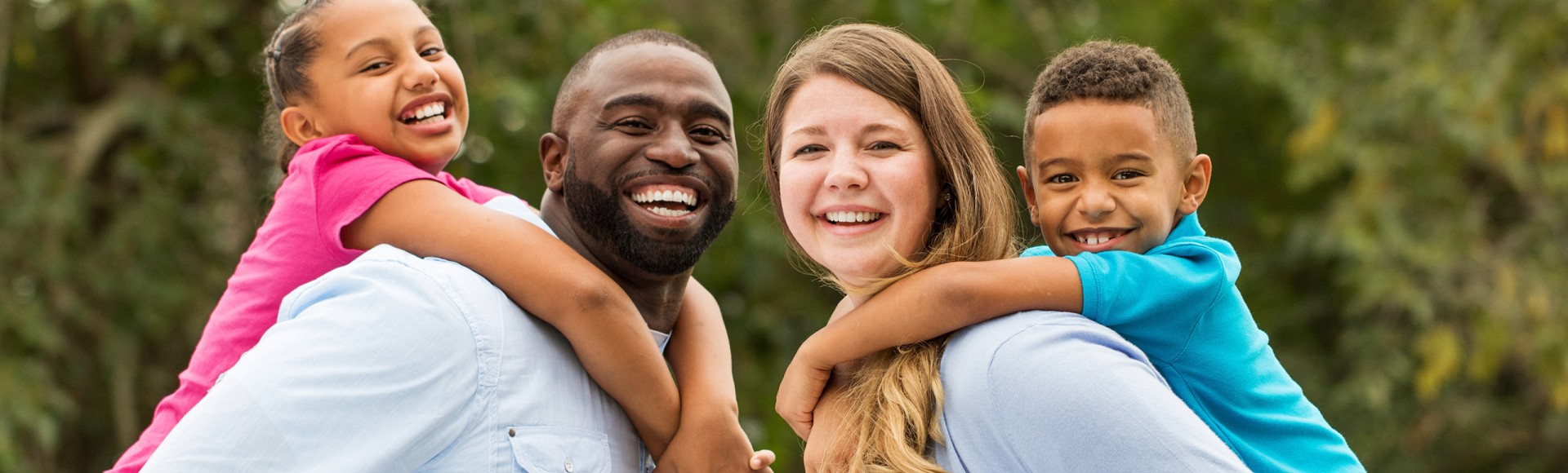 multiracial couple with two young children